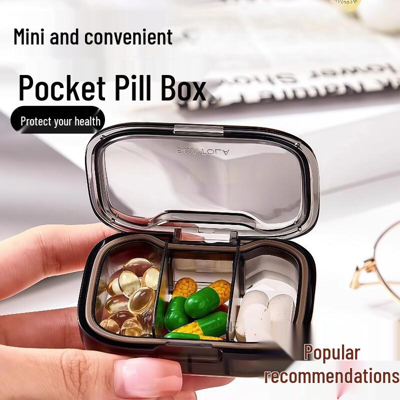 Compact Daily Pill Organizer with Sealed Compartments