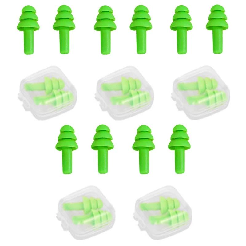 5pcs Silicone Ear Plug Ear Protection Sleeping Travel Anti-Noise Earplugs Waterproof Swim Earplugs for Adult Children Swimmers