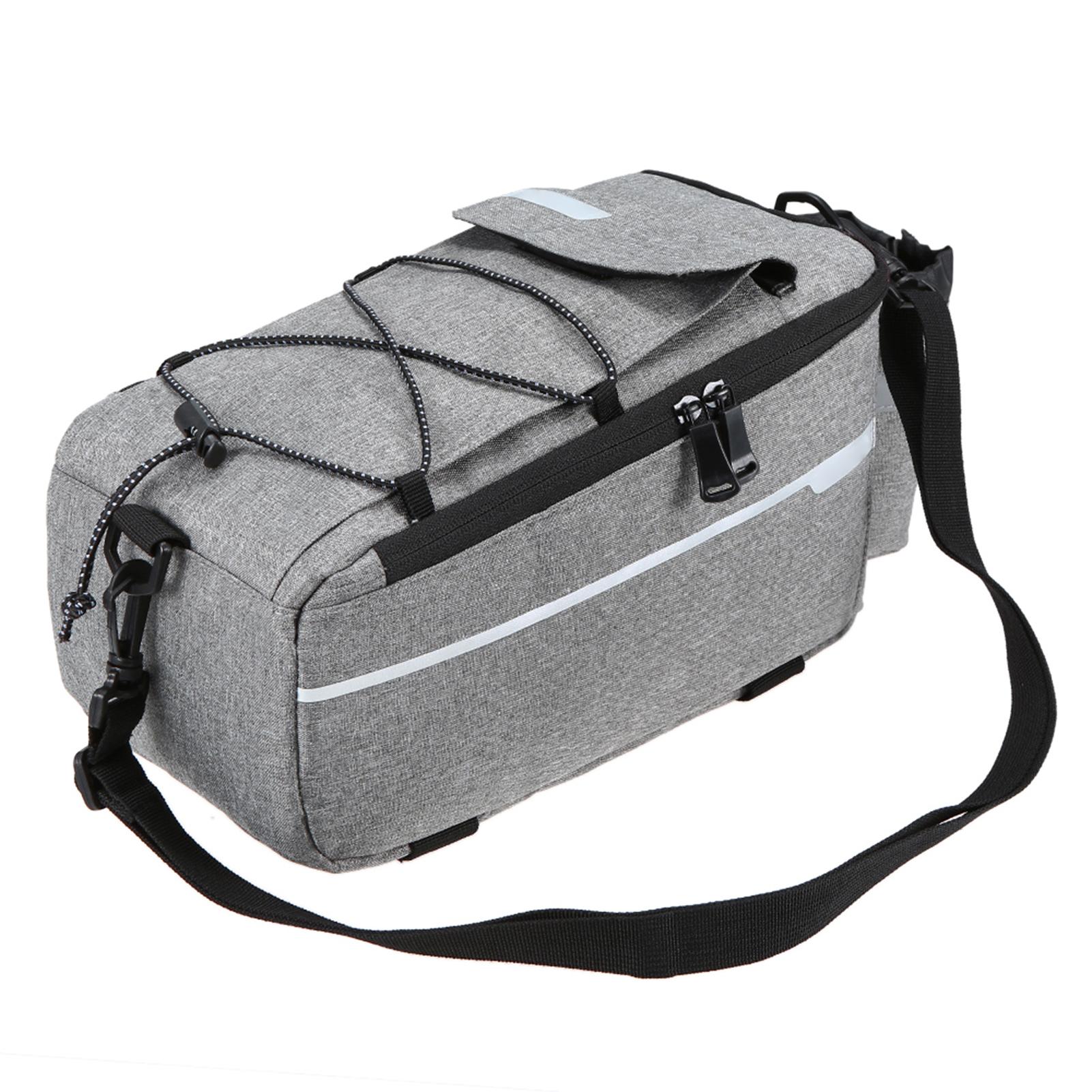 Bicycle Tail Bag Insulated Trunk Cooler Bag Bicycle Rear Rack Storage Luggage Bag Reflective MTB Bike Pannier Bag Shoulder Bag