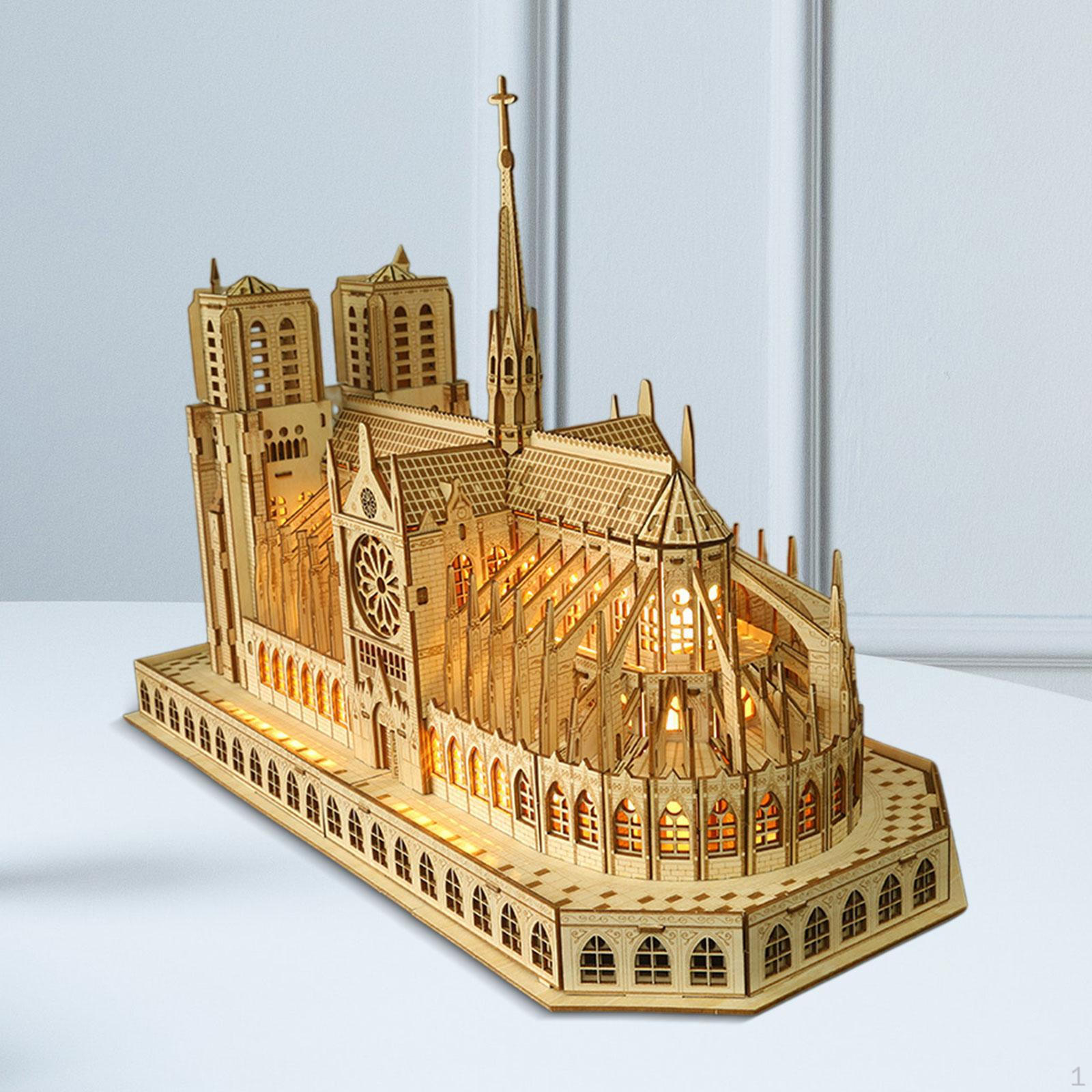 

3D Деревянный Пазл Парижский Собор Тематическая Статуя Искусство Ремесла DIY Сборка Коллекционная