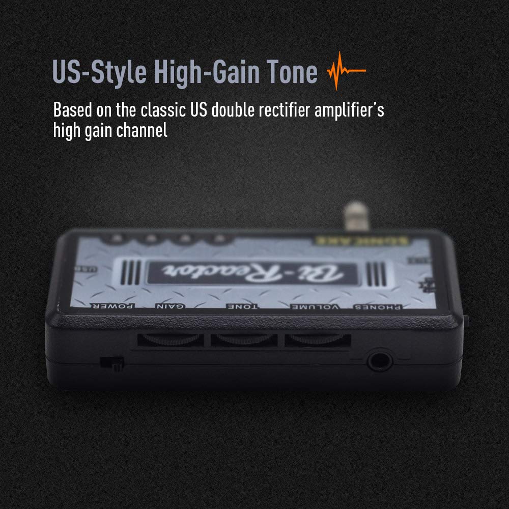 SONICAKE Mini Guitar Headphone Amplifier with Distortion Delay USB Rechargeable Built-in & Bi-Reactor