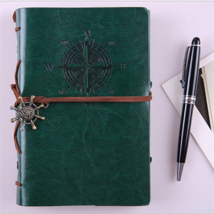 Retro Notebook Travel Journal Leather Soft Cover with Replaceable Cowhide Inner Pages Notebook and Notebooks A7