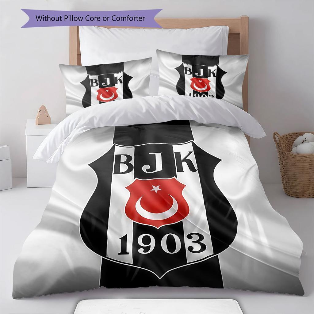 Besiktas Turnverein Muster Bettwäsche, Steppbett Set Bettbezug Kissenbezug Zuhause Geburtstagsgeschenk(1 Bettbezug + 2 Kissenbezüge, ohne Füllung)