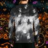 Men's Long Sleeve Hoodie with Sun Halloween Print Pullover
