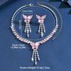 Cute and Sweet European and Sparkling Diamond tassel Butterfly Necklace Earrings