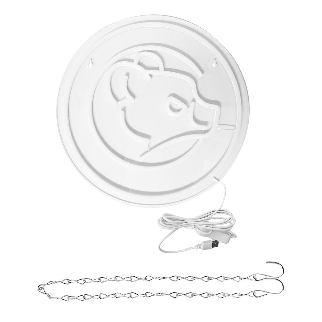 Baseball Neon Sign Cubs Team Logo Light Baseball LED Neon Wall Light,Sports Neon Lights Baseball Decor for Club Baseball Fans