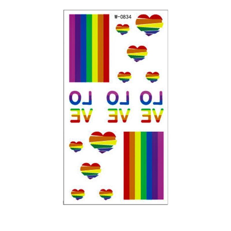 Cartoon Tattoo Sticker Waterdicht Regenboogkleur Persoonlijkheid Schattige Tattoo Sticker Kinderen Tijdelijke Tattoo