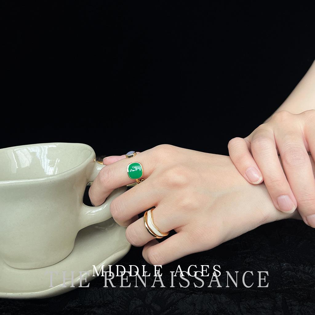 Средневековое кольцо в британском стиле в стиле Хепберн, литературное, в гонконгском стиле, ретро, открытое, регулируемое, кольцо на указательный палец