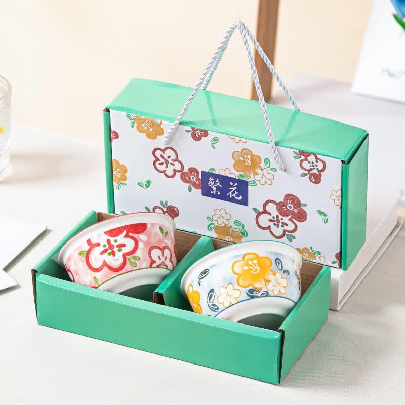 Ruhan Ceramic Blooming Flowers Dinnerware Gift Set