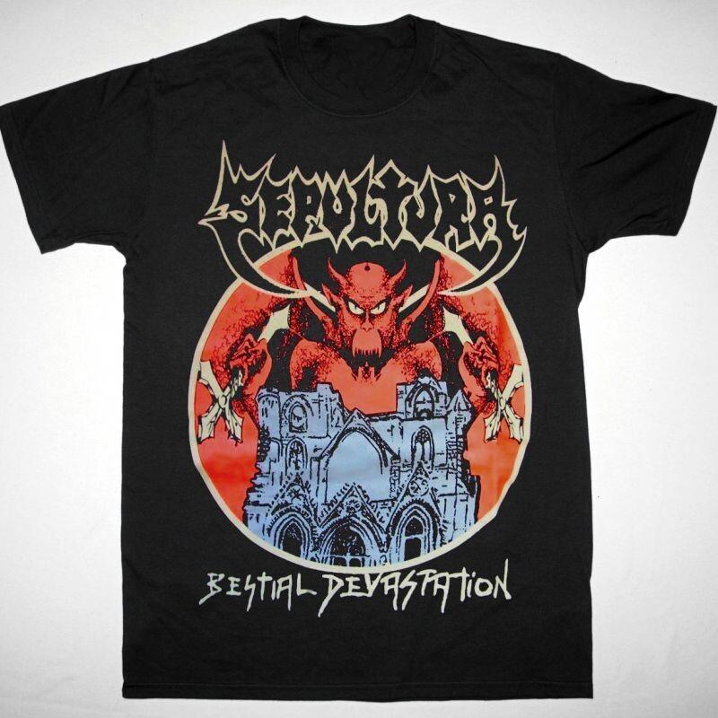 SEPULTURA BESTIAL DEVASTATION 1985 TSHIRT Black Unisex S234XL FN234 Unisex T-Shirt S