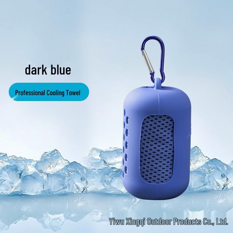 Quick-Dry Fitness Cooling Towel with Silicone Sleeve - Custom Logo Available