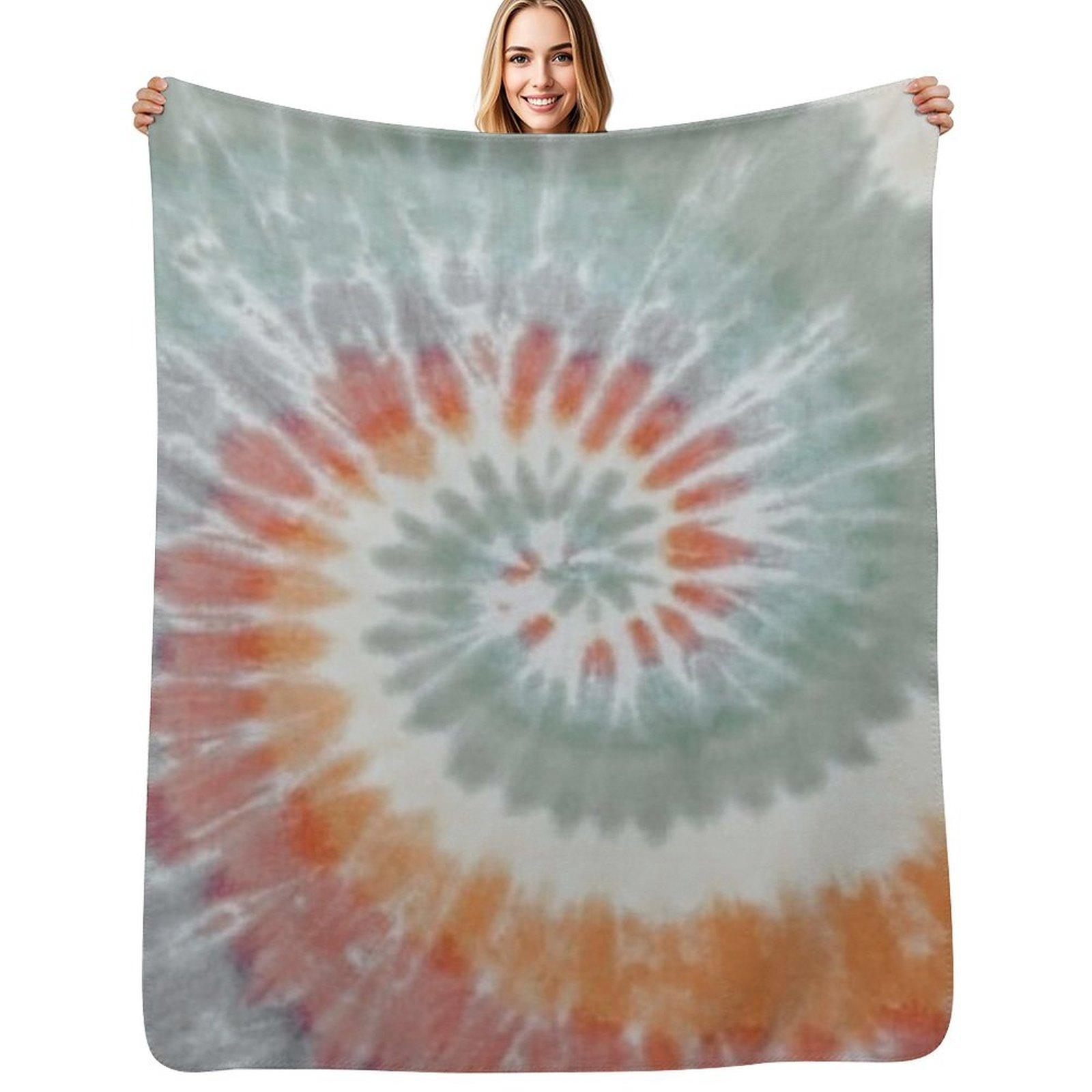 Cute tie dye Throw Blanket Soft Cozy Blanket for Pet Kids Adults Size: 75*100cm, Weight: 230 GSM