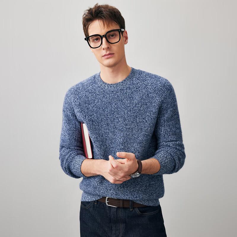 Kemonboka Men's Thick Cashmere Crew Neck Sweater