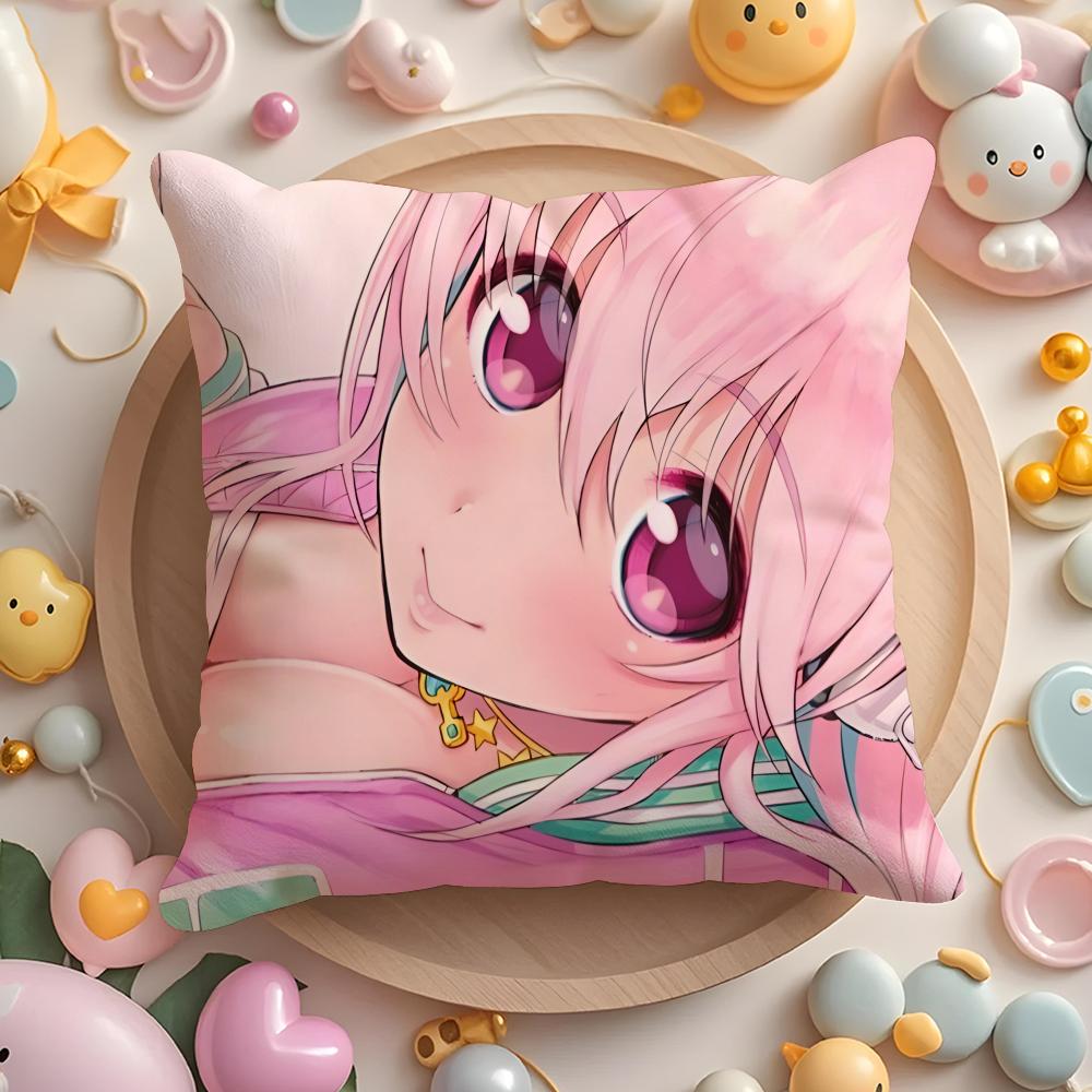 S-SUPER Anime S-SONICO Poszewka na poduszkę do domu i samochodu, wielofunkcyjna - Dwustronna, Miękka i Trwała do codziennego użytku