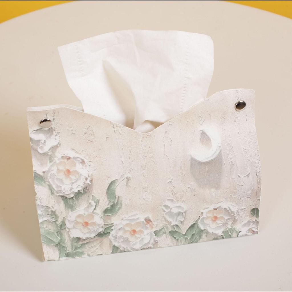 Tulip Oil Painting Tissue Box - Soft Pack for Living Room, Dining Table, or Car