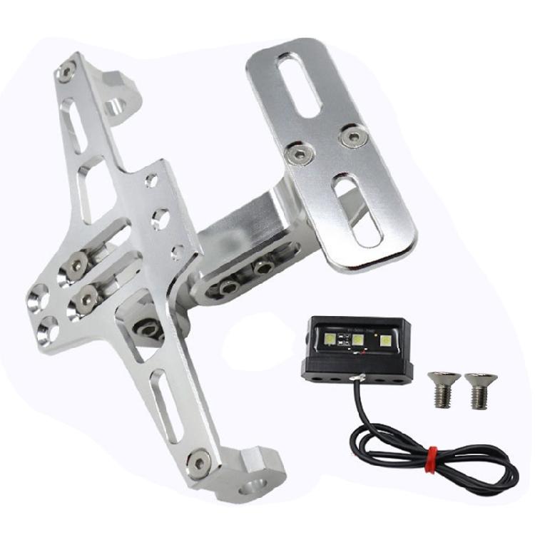 

Motorcycle License Plate Frame Adjustment Aluminum Motorcycle Tail Light Stand срібний