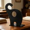 Creative Elephant Bookends, Metal Book Holder for Kids Students, Heavy Duty Non-Slip Desktop File Organizer for Home Office Decor