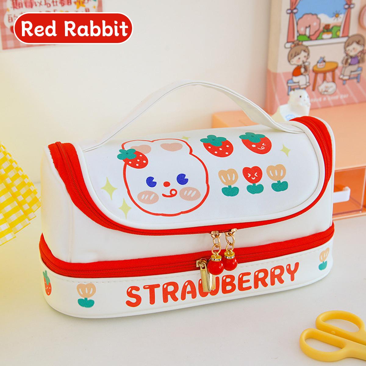 

1 шт. Портативный пенал, креативная канцелярская коробка, многослойная художественная косметичка, сумка для хранения для девочек