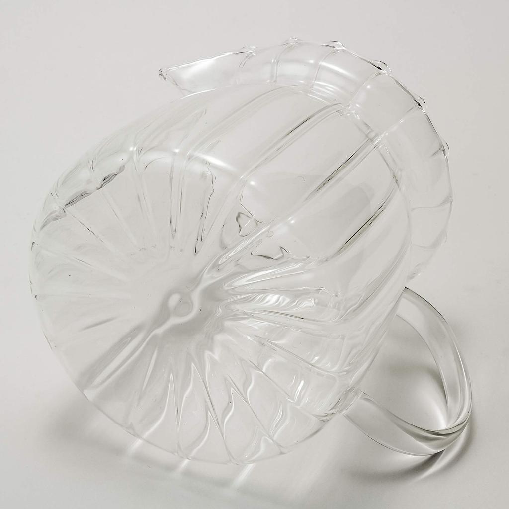 TAMAKI Teapot, Frilled, 16.5cm Diameter x 11.5cm Depth x 13.8cm Height, 800ml Capacity, Microwave Safe, Heat-Resistant Glass, T-770580