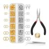 Ring Ring Set, Approximately 1160 Pieces, 5 Sizes, 4/5/6/8/10mm, Accessory Parts, Necklace Repair Kit, Crab Rings, Hirayatko Tweezers, with Finger