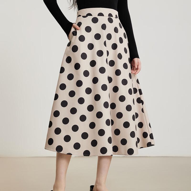 Повседневная юбка Gejin А-силуэта средней длины в горошек S