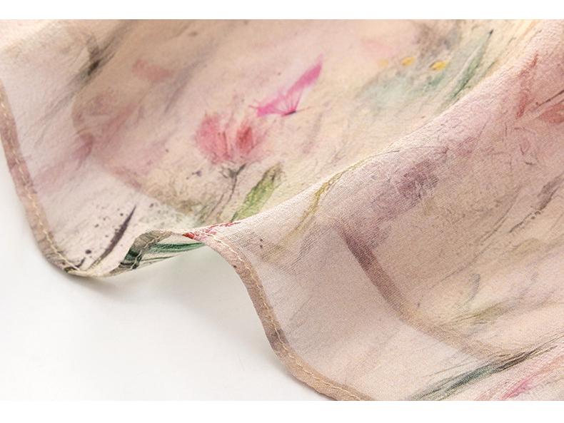 Ethereal Floral Print Dress in 100% Mulberry Silk with Ruffles - Spring Tea Break Collection