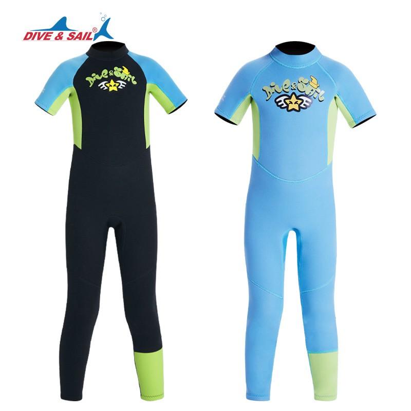 Children's Diving Suit 2.5MM One-piece Short-sleeve Thermal Snorkeling Surfing Sunscreen Swimsuit