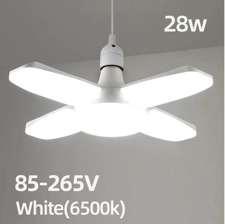 E27 Fan Shape Foldable 40LEDs Bulb AC220V/110V Deformation for Home Ceiling Lights Warehouse and Garage White Light 6500K Bulb