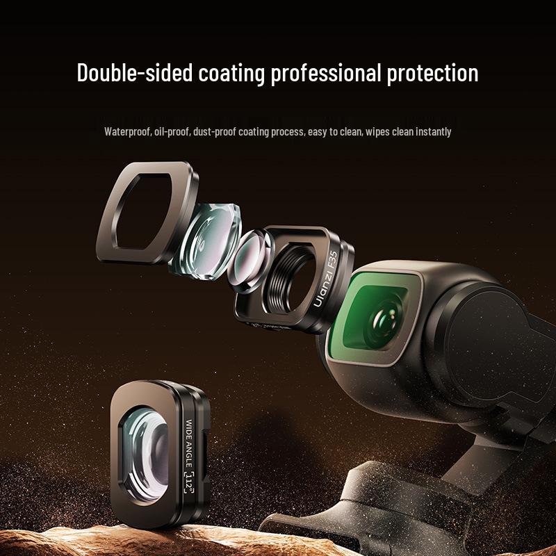Ulanzi Magnetic Filter for DJI Pocket 3: Wide-Angle, Telephoto, 1/4 Black Soft Lens