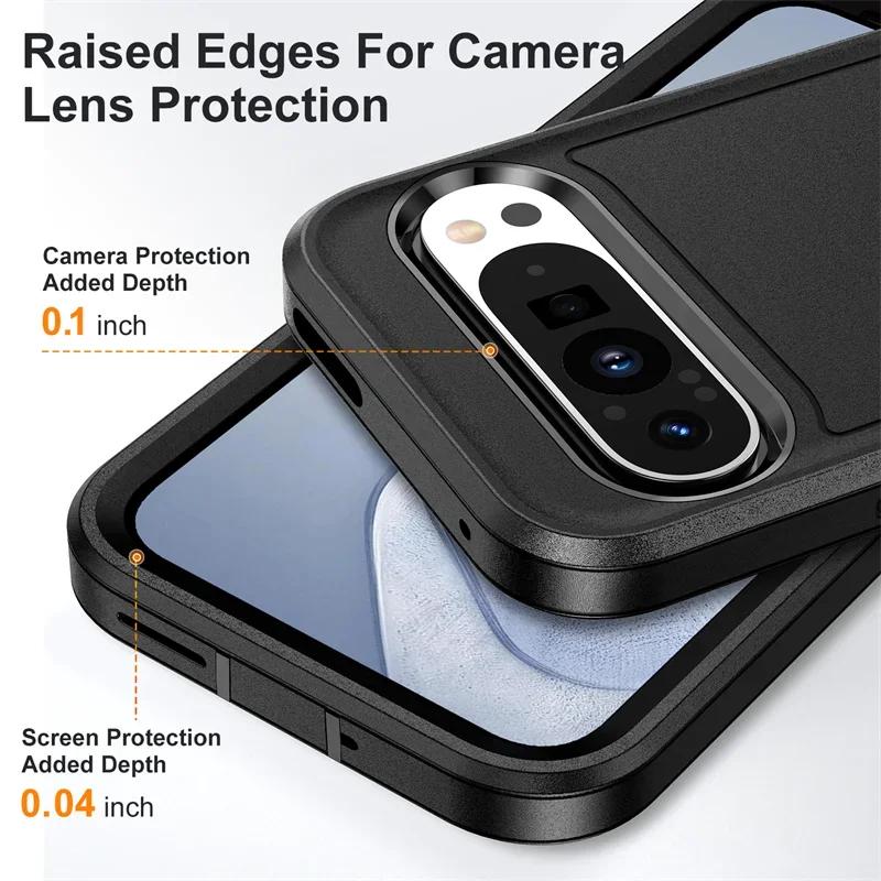 3IN1 Heavy Duty Defender Unsichtbare Halterung Hülle für Google Pixel 10 9 Pro XL Armor Ott Box Hart Sturzsicher Schutzhülle