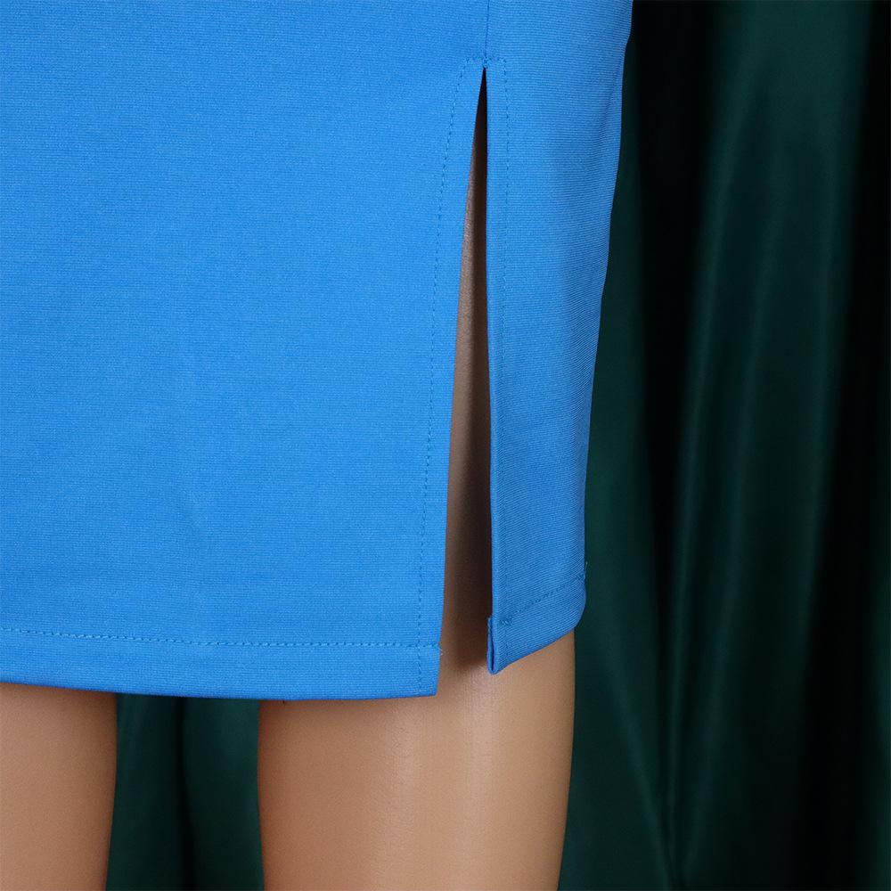 Plus Size Women's Dress Summer Temperament Commuter Square Neck Short-sleeved Sexy Hip Dresses