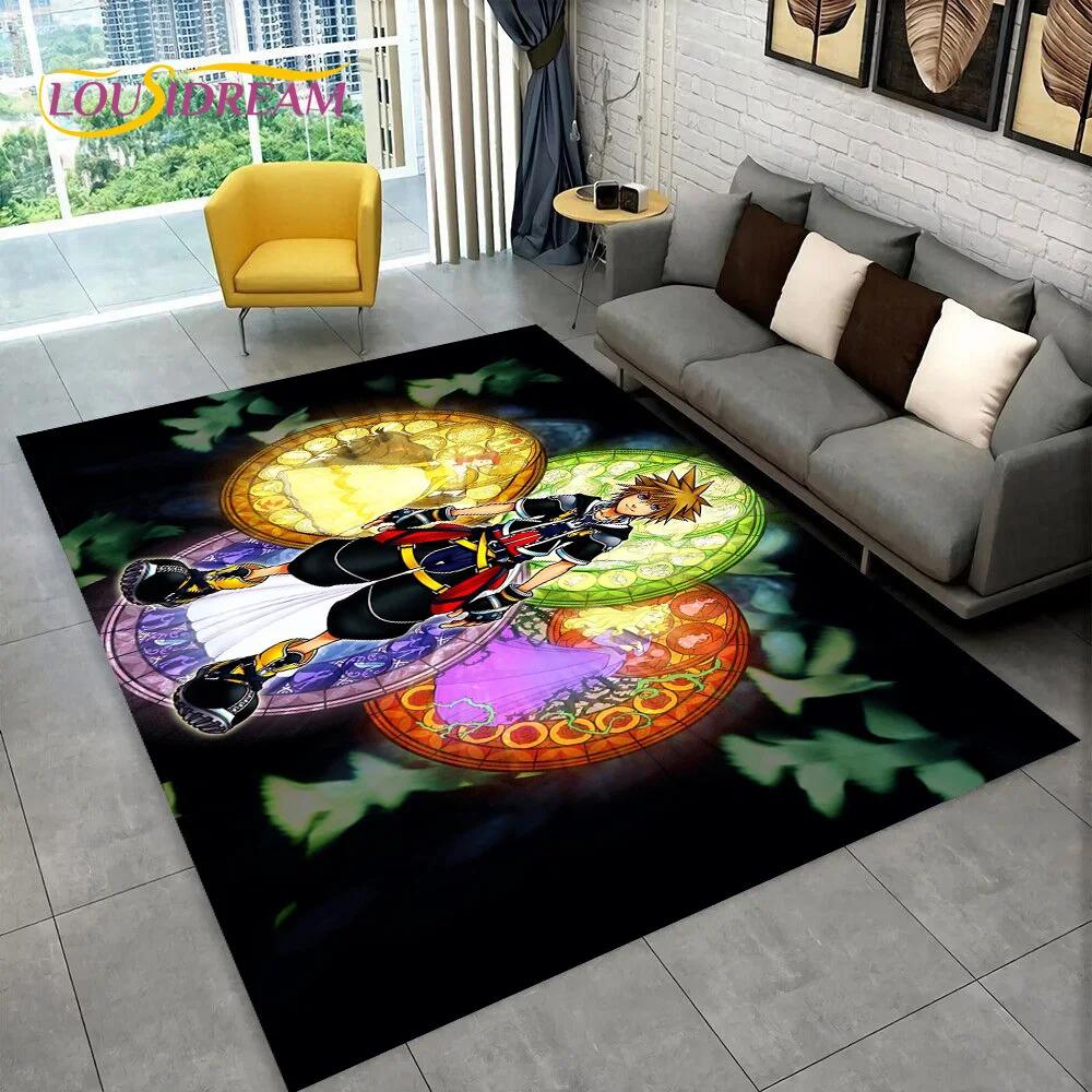 HD Cartoon Kingdom Hearts Games 3D Carpet Rug for Bedroom Living Room Home Sofa Decoration,Children Large Decor Floor Mat Gift