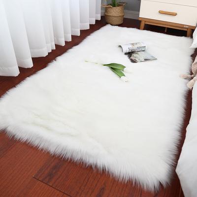 Bílé dlouhé vlasy Koberec Umělá kožešina Obývací pokoj Nadýchaný koberec Ložnice Nadýchaný teplý polštář Dekorace arkýřového okna Podložka na podlahu
