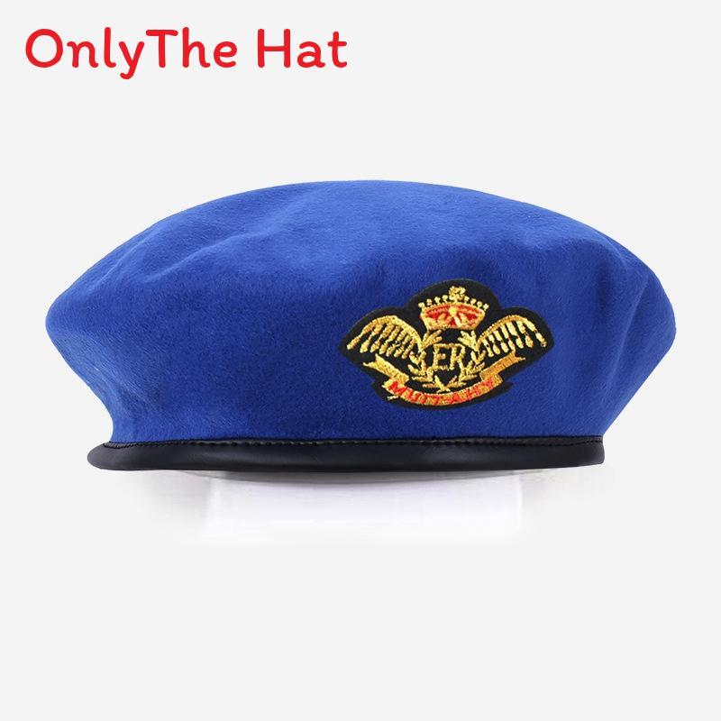 Marvel Logo Wool Beret Hat With Retro British Style And Uv Sunshade For Adults