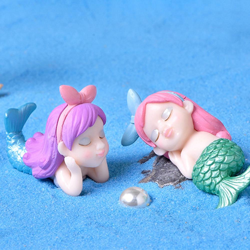 Lovely Mermaid Miniature Figurine Micro Landscape DIY Aquarium Small Fairy Garden Decorative Table Craft Home Accessories