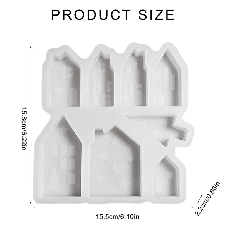 Christmas Tabletop Accent Crafting Moulds Silicone Mold Collection for House Themed Crafts and Home Display Ornament