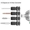 1 Buc Set Cheie cu Clichet Hexagonal cu Impact Adaptor Manșon 1/2 Inch Pătrat la 1/4 Inch