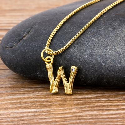 Nidin Hot Sale Women Cute Initial Letter Pendant 26 Letters Charm Necklaces Copper Zircon Family Name Jewelry Personal Gifts