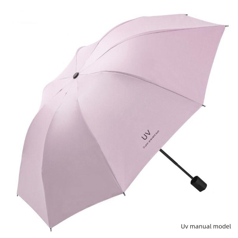 Ten-Rib Extra-Large Folding Umbrella, Uv Protection Umbrella for Three People, Dual-Use for Sun and Rain, Enlarged Manual 70% off Sun Umbrella