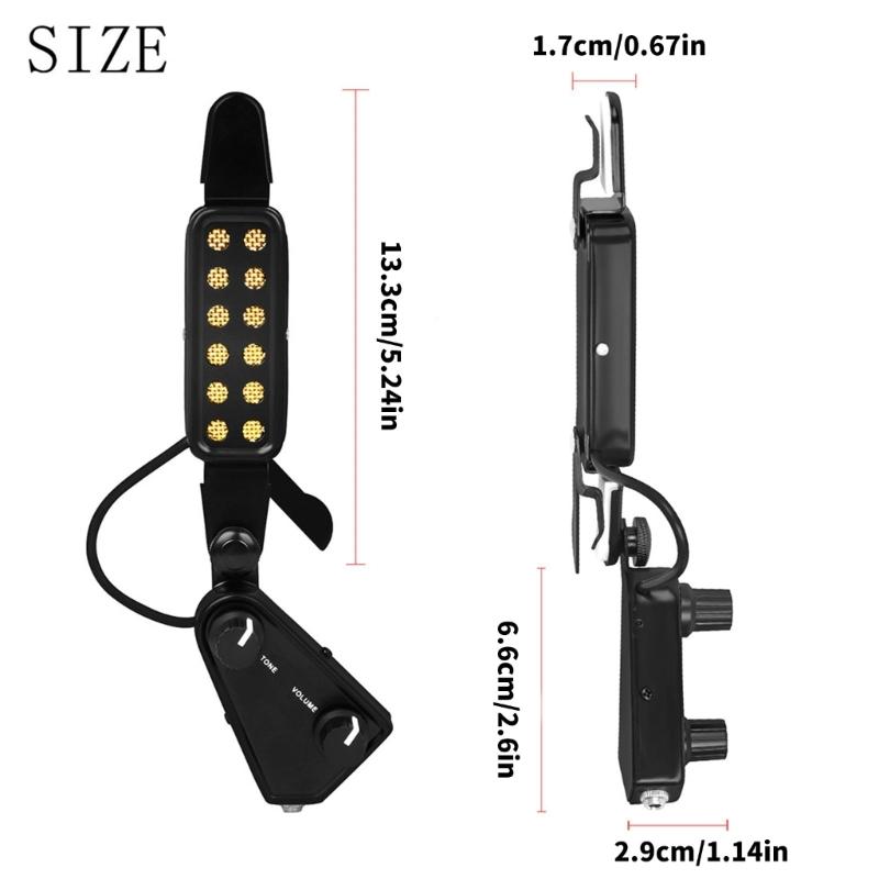 12 Hole Sound Hole Pickup Acoustic Guitar Transducer Amplifier with Volumes Tone Tuner Guitar Sound Hole Pickup