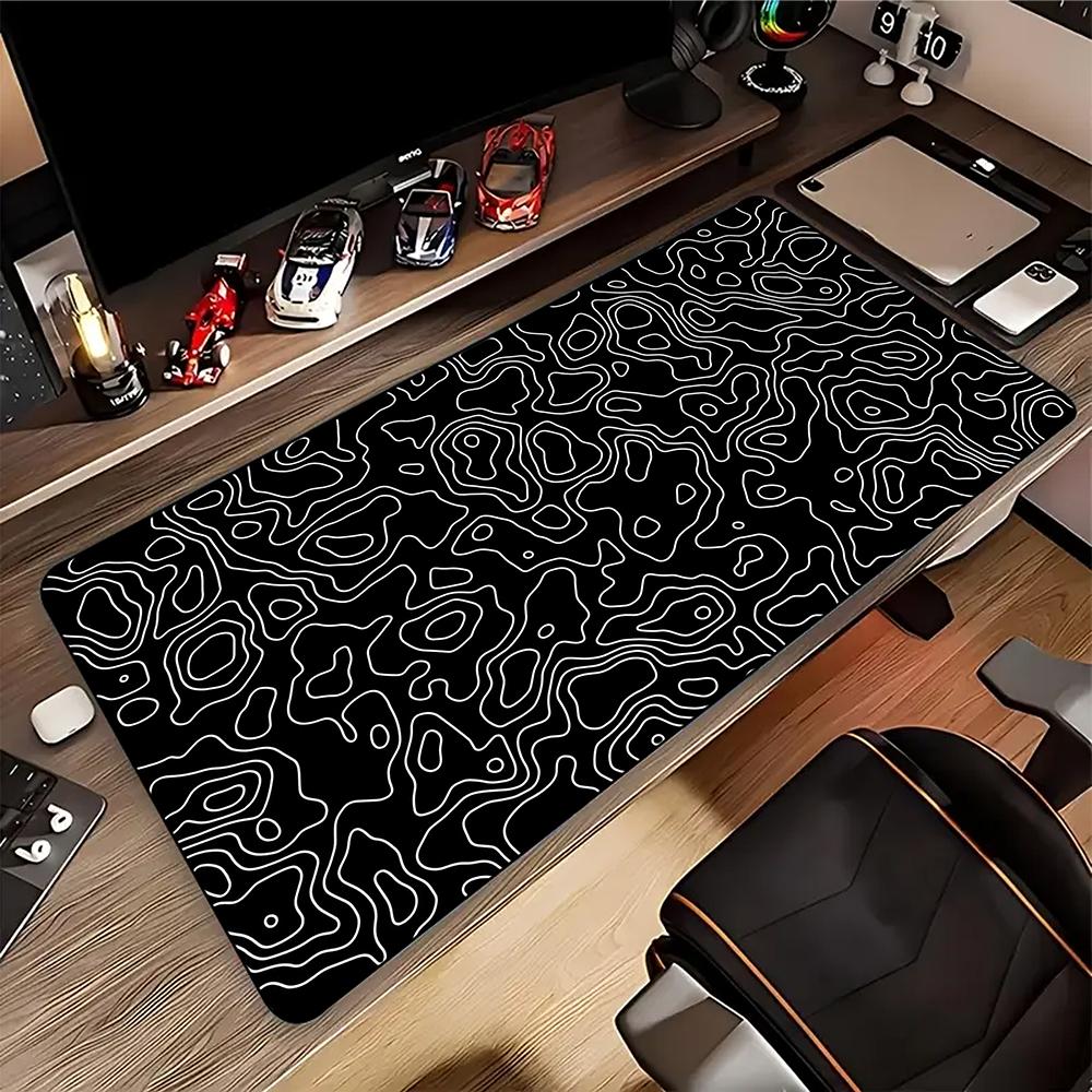 Large XXL Gaming Mousepad Art Black And White Line x x Desk Mat Anime Theme Keyboard Gamer Mouse Pad for Esports