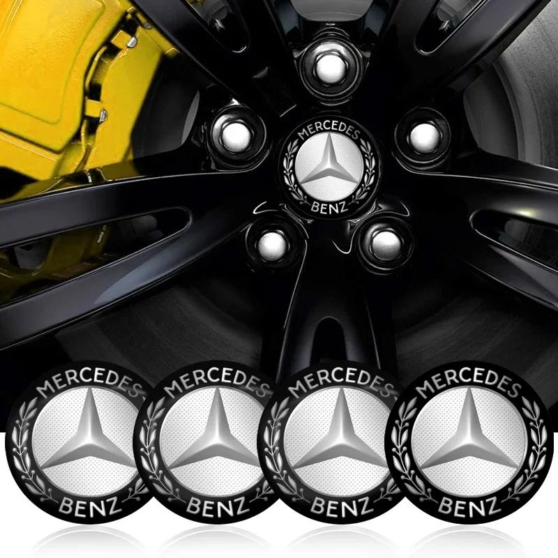 4pcs Car Styling Wheel Center Hub Caps Rim Cover Badge Emblem Sticker For Benz AMG W213 W124 W108 W126 Exclusive W204 W222 W205