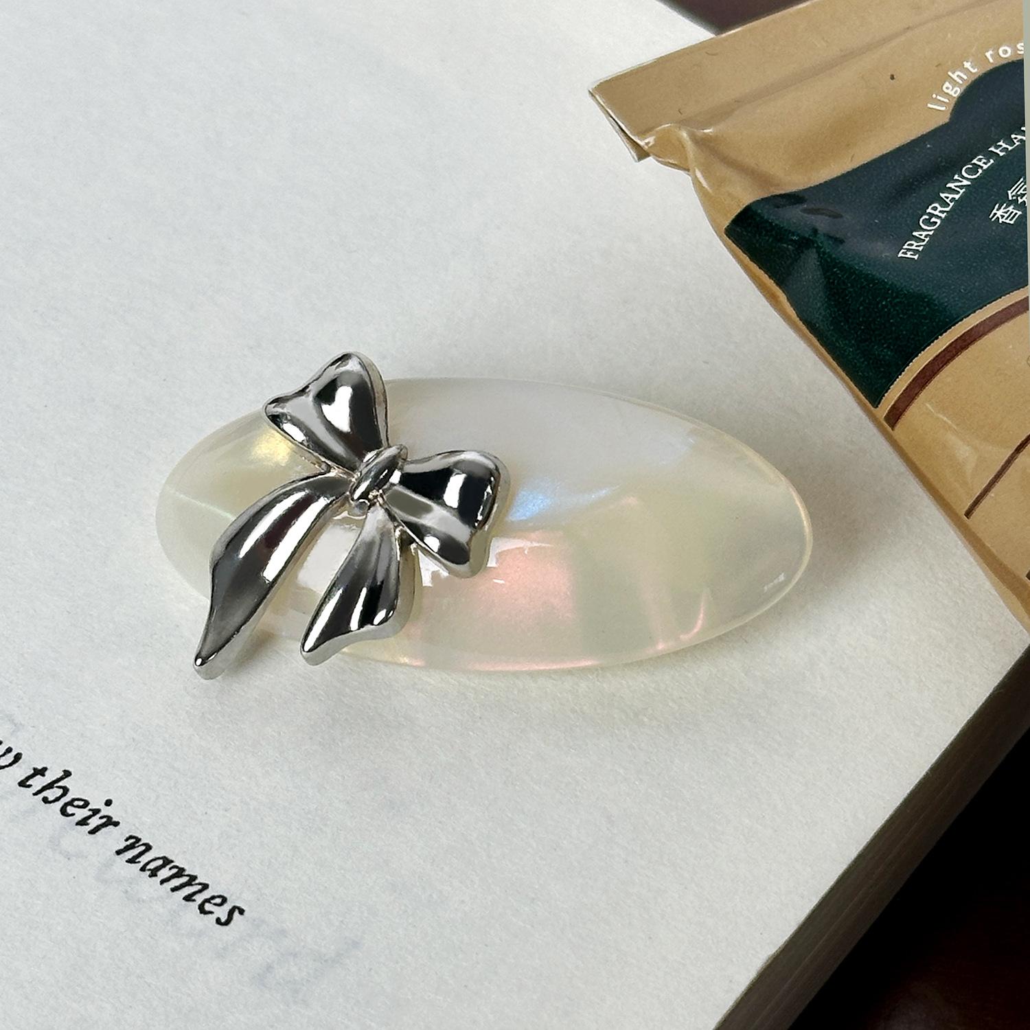 

Mini Bowknot Adorable Acetate Hair Clip For Women In Stylish And Colors Versatile Colorful White 4.3cm