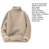 Men Thickened Turtleneck Sweater Fleece Lined Pullover Sweater Warm Knitted Long Sleeve Top Casual Loose Fit