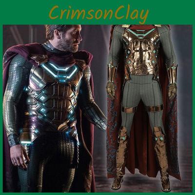 Fesselndes Spider-Man: Far From Home Mysterio Cosplay-Outfit aus atmungsaktiver Baumwollmischung und Kunstleder für den ganzen Tag