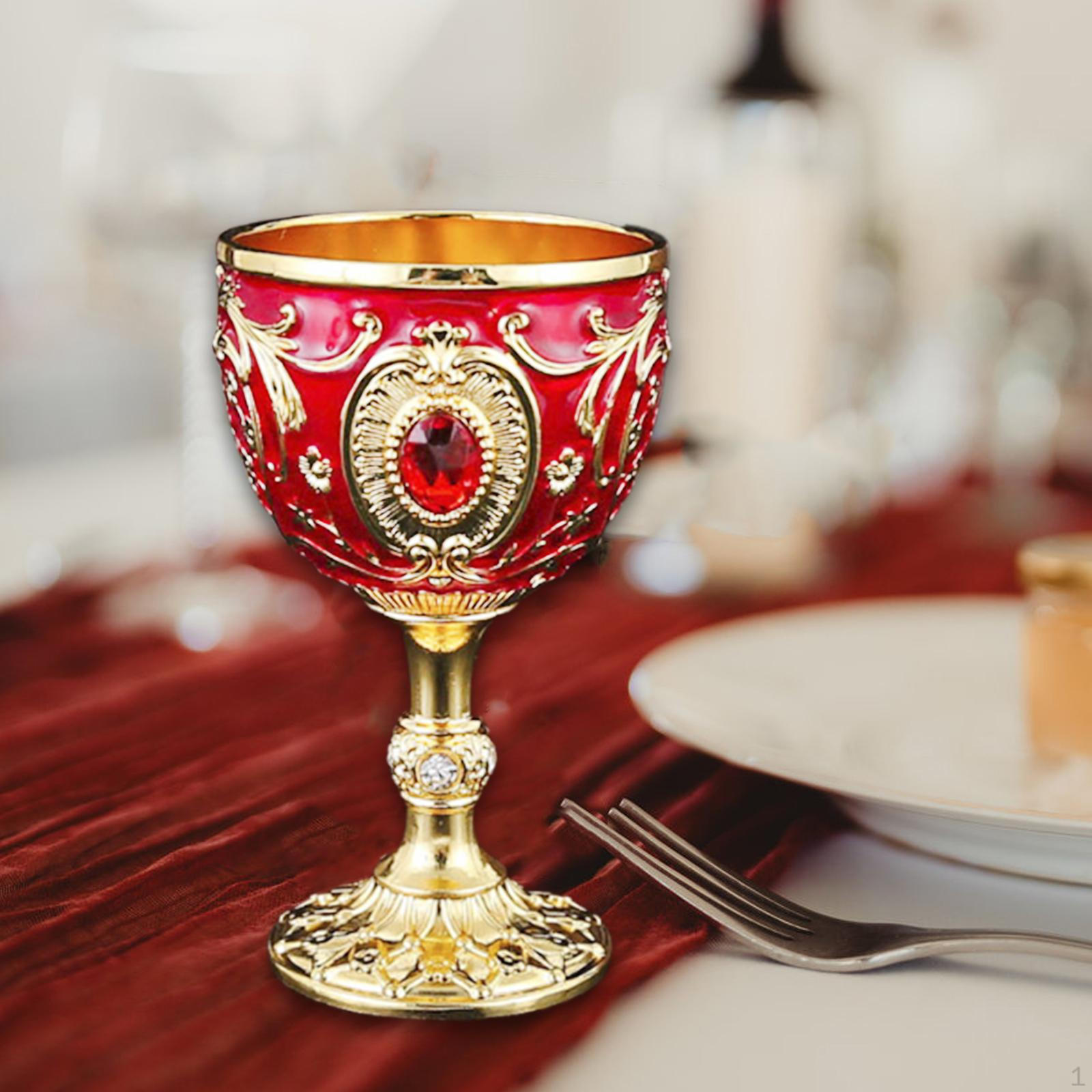 

Тисненый бокал для воды, коллекция питьевых стаканов, многоразовая посуда, металлический мини для праздничной вечеринки Gold Red