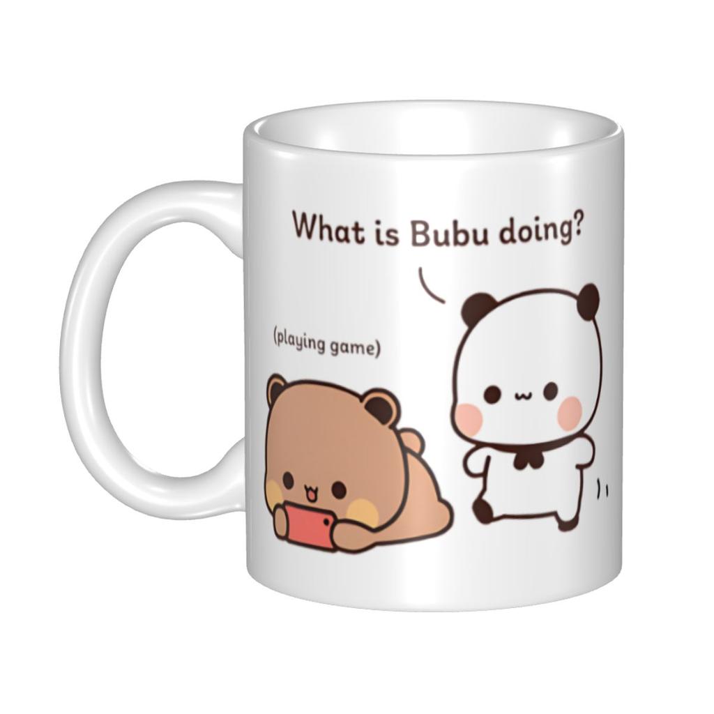 Panda And Brownie Coffee Mug DIY Personalized True Love BuBu DuDu Couple Ceramic Tea Milk Mug Cup