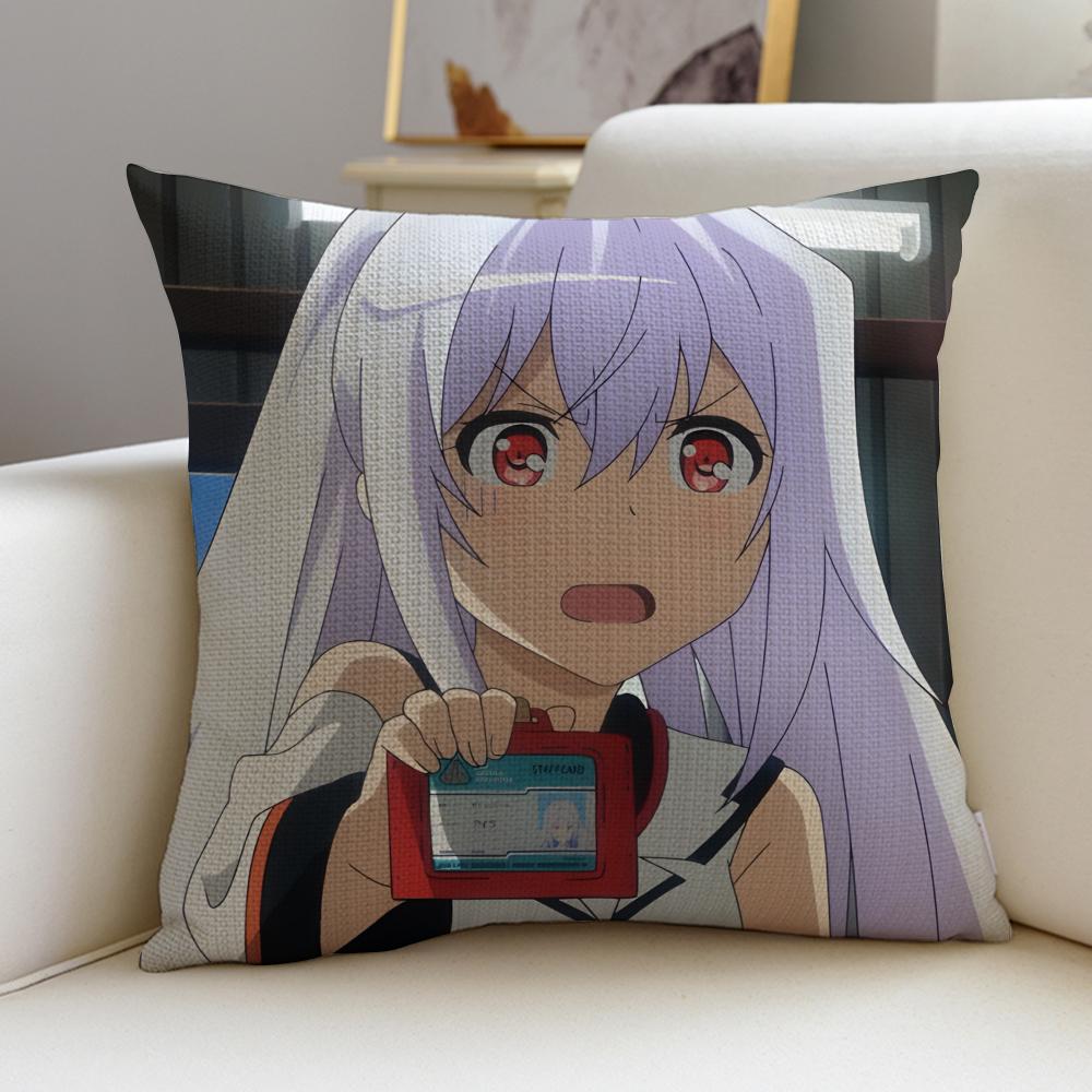 

Cute Plastic MemoriesS Cushion Cover Breathable and skinfriendly linen pillowcase square removable and washable cushion 30X30cm