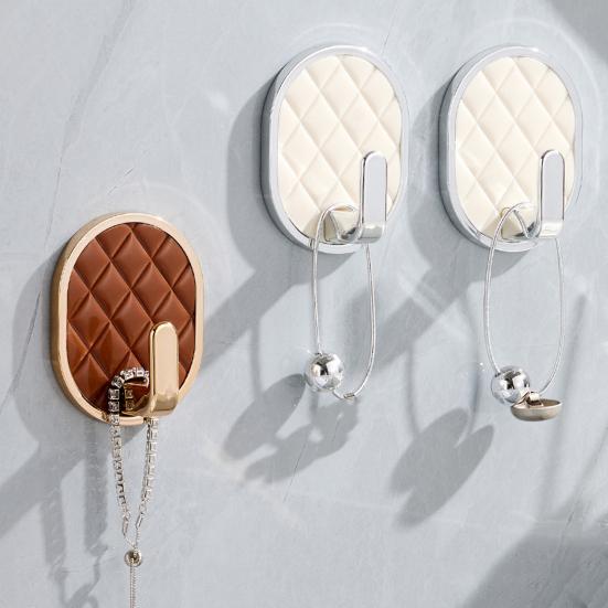 Adhesive Bathroom Hooks Waterproof Rhombus Design Hook Wall Mounted Hanger Hooks
