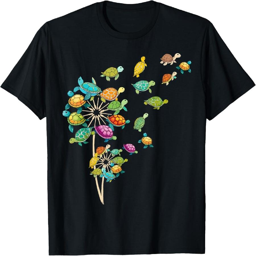 Sea Turtles Dandelion Flower T-Shirt S